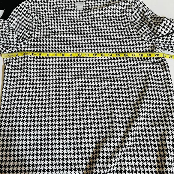 Chicos Houndstooth White Black Long Sleeve Tunic Top Size L Large - Picture 4 of 7